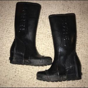 Sorel Joan Tall Rain Boots - wedge heel